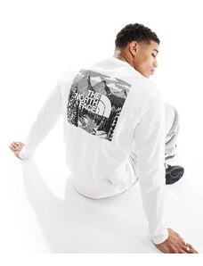 The North Face - Redbox - Maglietta a maniche lunghe bianca con stampa Celebration-Bianco