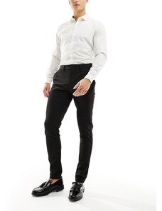 Jack & Jones Premium - Pantaloni da abito slim eleganti in jersey neri-Nero