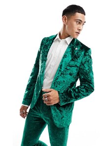 Twisted Tailor - Buteer - Giacca da abito verde in velluto riccio