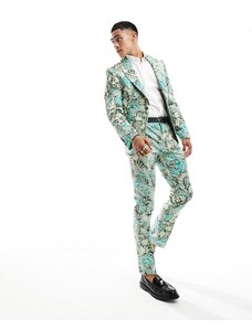 Twisted Tailor - Morris - Pantaloni da abito verdi a fiori-Verde