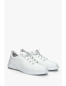 Estro Men's White Low-Top Sneakers made of Genuine Leather ES8 ER00110939