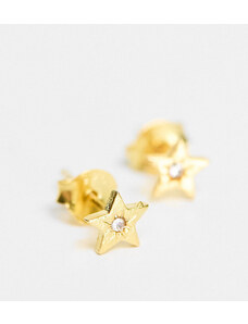 Kingsley Ryan - Orecchini a bottone a forma di stella placcati in oro