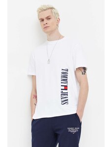 Tommy Jeans t-shirt in cotone uomo colore bianco