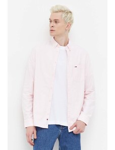 Tommy Jeans camicia in cotone uomo colore rosa