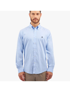 Brooks Brothers Camicia casual Regular Fit non-iron in cotone Supima elasticizzato blu con colletto button-down - male Camicie sportive Blu L