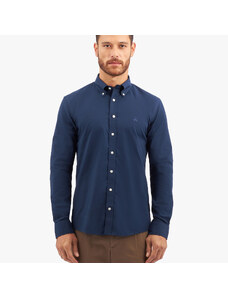 Brooks Brothers Camicia blu navy Slim Fit non-iron in cotone elasticizzato con collo button-down - male Camicie sportive Navy XL