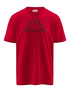T-shirt rossa da uomo con maxi logo Kappa Cromen