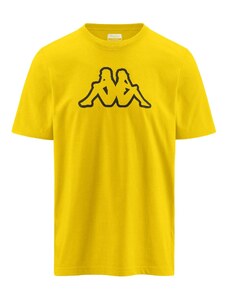 T-shirt gialla da uomo con maxi logo Kappa Cromen