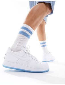 Nike - Air Force 1 '07 - Sneakers bianche e argento riflettente-Bianco