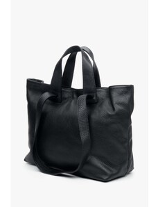 Women's Black Leather Handbag Estro ER00111804