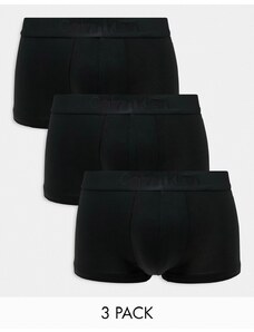 Calvin Klein - CK Black - Confezione da 3 paia di boxer aderenti neri a vita bassa-Nero