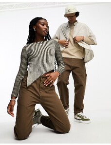 Lee - Workwear Capsule - Pantaloni comodi in tela color cuoio e tartufo-Marrone