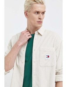 Tommy Jeans camicia in velluto a coste colore beige