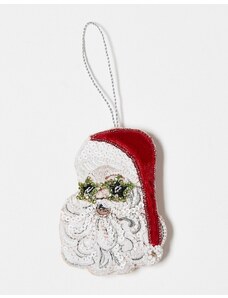 Accessorize - Decorazione natalizia a forma di Babbo Natale con paillettes ricamate-Multicolore