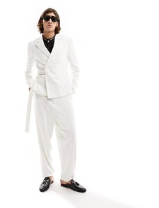 ASOS DESIGN - Pantaloni da abito a palloncino bianchi-Bianco