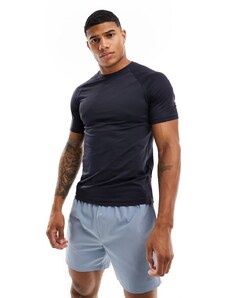 ASOS 4505 - T-shirt per allenamento attillata in tessuto quick dry blu navy
