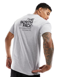 The North Face - Mountain Sketch - T-shirt grigio chiaro con stampa sul retro - In esclusiva per ASOS-Blu