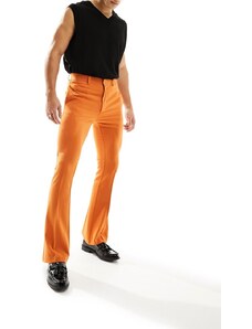 ASOS DESIGN - Pantaloni skinny eleganti a zampa arancioni-Arancione