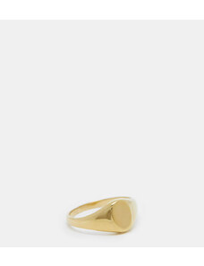 Seol + Gold - Anello con sigillo ovale placcato oro 18 ct