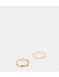 Faded Future - Confezione da 2 anelli dorati a fascia-Oro