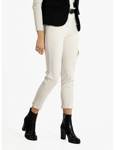 Solada Pantaloni Donna Cropped Con Cintura Casual Bianco Taglia L