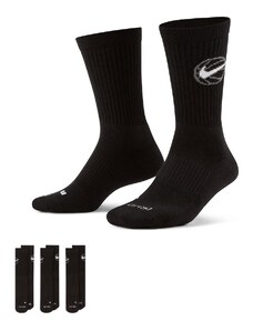 Nike Basketball - Everyday - Confezione da 3 paia di calzini unisex neri-Nero