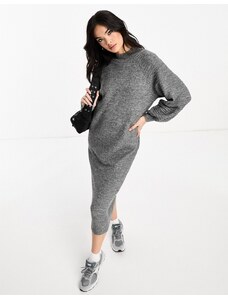 Vero Moda - Vestito midi in maglia grigio con maniche super oversize