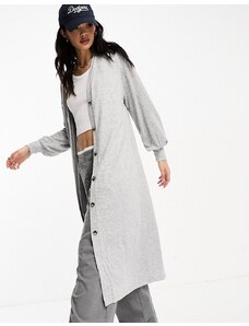 Vero Moda - Vestito lungo stile cardigan in maglia grigio mélange con bottoni