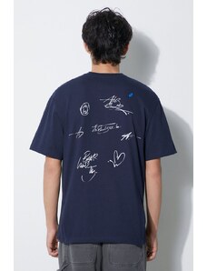 Ader Error t-shirt Twinkle Heart Logo uomo colore blu navy BMADFWTS0102