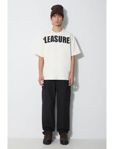 PLEASURES t-shirt in cotone Expand Heavyweight Shirt uomo colore beige P23F032 WHITE