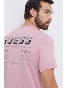 Guess t-shirt in cotone uomo colore rosa