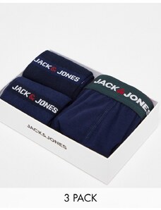 Jack & Jones - Confezione regalo natalizia con boxer e calzini blu navy con logo