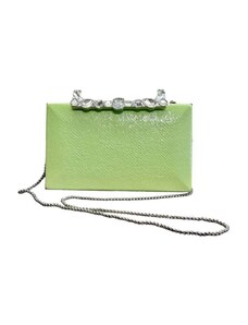 Twenty Fourhaitch pochette clutch donna con tracolla in catena fine e strass  gioiello in oro 