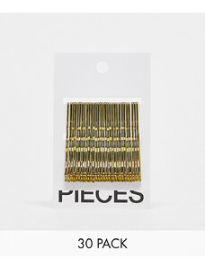 Pieces - Confezione da 30 forcine per capelli color oro