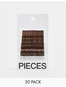 Pieces - Confezione da 30 forcine per capelli color bronzo-Marrone