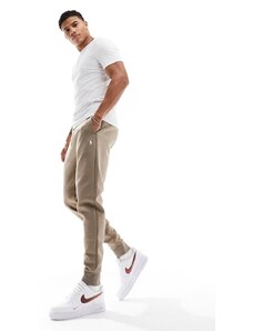 Polo Ralph Lauren - Joggers felpati in maglia doppia con logo beige mélange in coordinato-Neutro