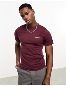 Barbour International - T-shirt bordeaux con logo piccolo-Rosso