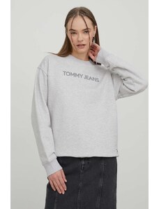 Tommy Jeans felpa in cotone donna colore grigio
