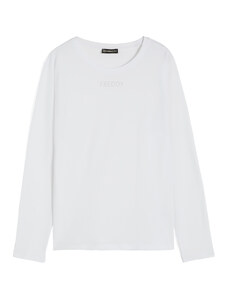Freddy T-shirt maniche lunghe in jersey con piccolo logo argento