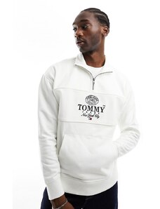 Tommy Jeans - Luxe Athletic - Pile bianco comodo con zip corta