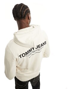 Tommy Jeans - Regular Entry - Felpa con cappuccio beige con stampa grafica-Neutro