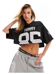 Tommy Jeans - Remastered - Crop top in jersey nero