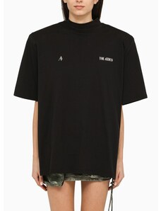 The Attico T-shirt nera con maxi spalle