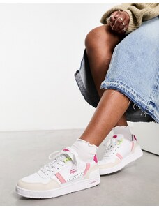 Lacoste - T-clip - Sneakers bianche e rosa-Bianco