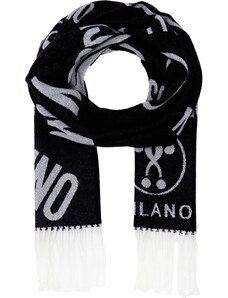 Pollini foulard quadrato donna con stampa heritage nero avorio