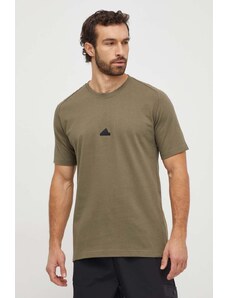 adidas t-shirt in cotone Z.N.E uomo colore verde con applicazione
