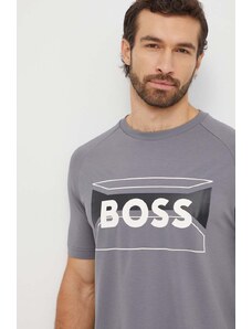 Boss Green t-shirt in cotone uomo colore grigio