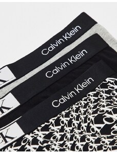 Calvin Klein - CK 96 - Confezione da 3 boxer aderenti neri e grigi-Multicolore