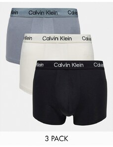 Calvin Klein - Confezione da 3 boxer aderenti neri, grigi e bianco sporco-Multicolore