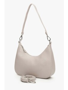 Women's Light Beige Baguette Bag made of Genuine Leather Estro ER00113781